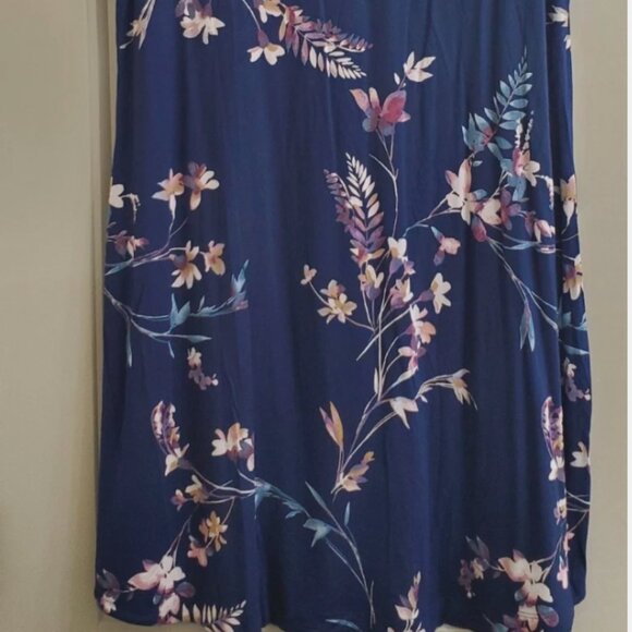 NWT Soma M Cool Night's Short Sleeve Sleepshirt in Sumptuous Bouquet Navy $42 - Picture 4 of 6